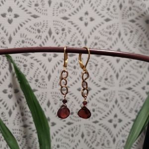 🌺New handcrafted garnet and gold vermeil earrings